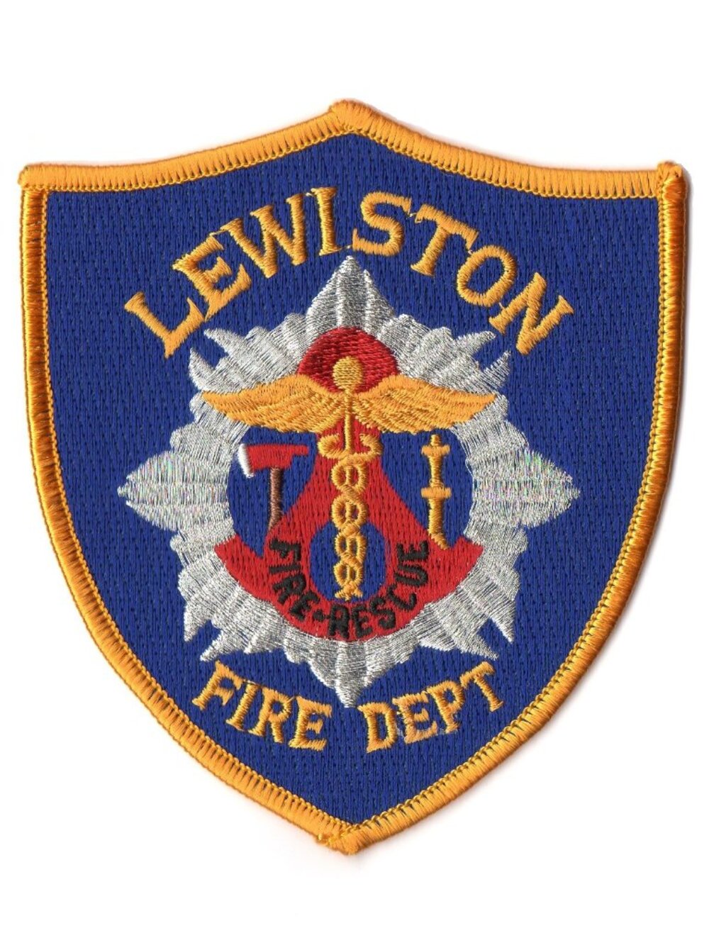 Lewiston Idaho Fire Dept Fire Rescue EMS Embroidered Shoulder Patch 4.3 in